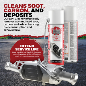 Easy to clean diesel particulate filter ( DPF ) no disassembling needed, Foam Cleaning technology fast and easy - motor power Care